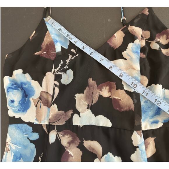 NWT Lulus Artwin Black Floral Print Ruffled High-Low Maxi Dress Size Medium - Picture 11 of 13